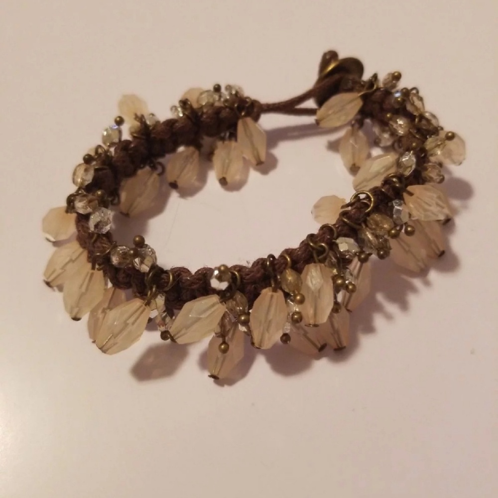 Hemp and beaded bracelet